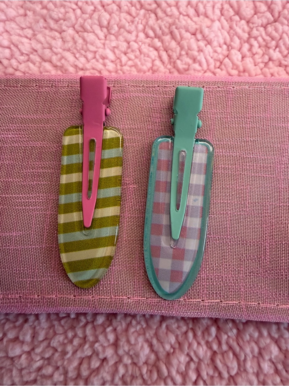 Sea Salt Avocado Hair Clips in Pink and Teal